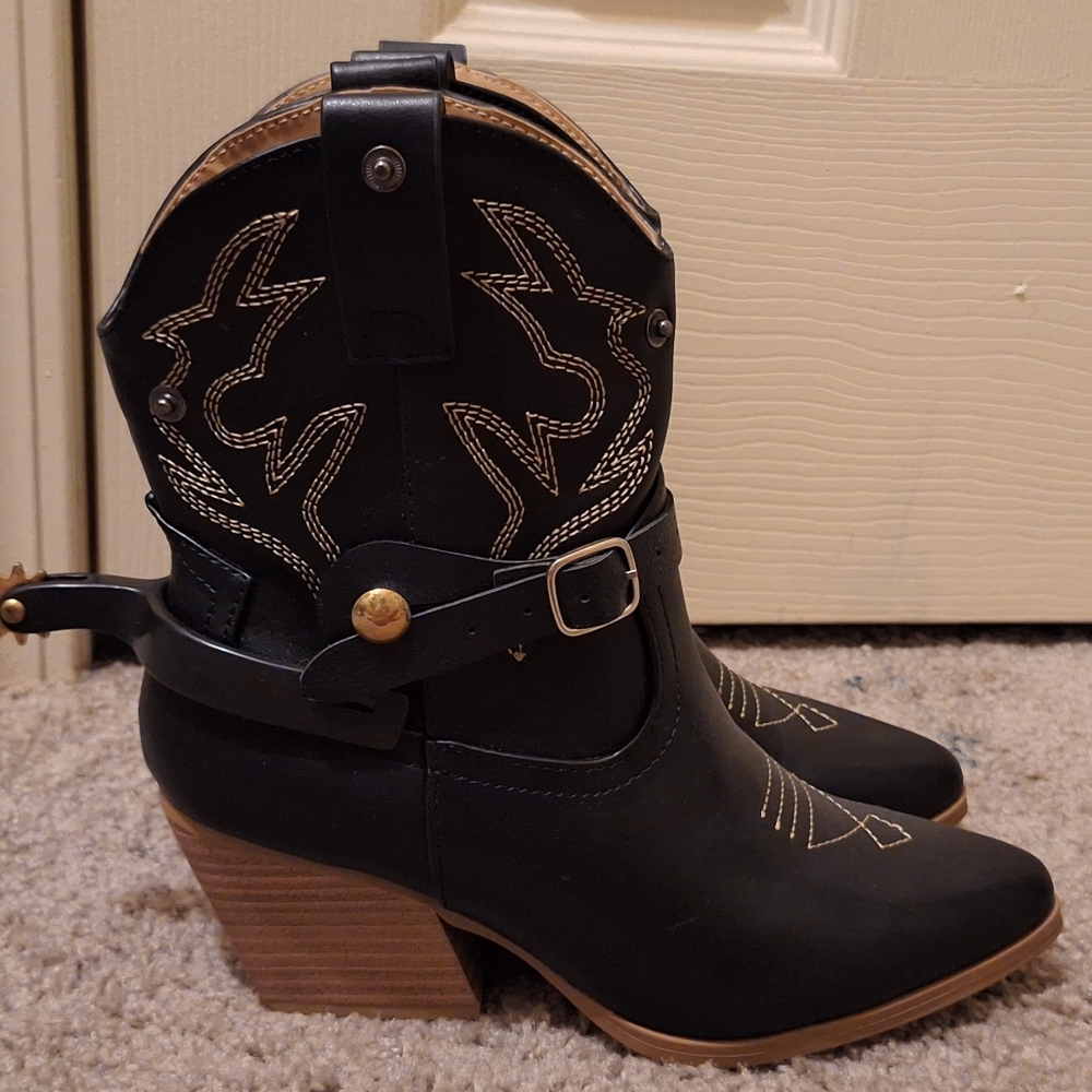 Black Western Ankle Boots